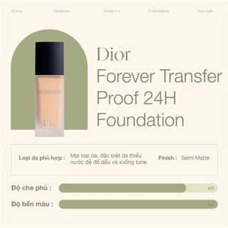 Kem nền Dior Forever Transfer-proof 24H Foundation 30ml