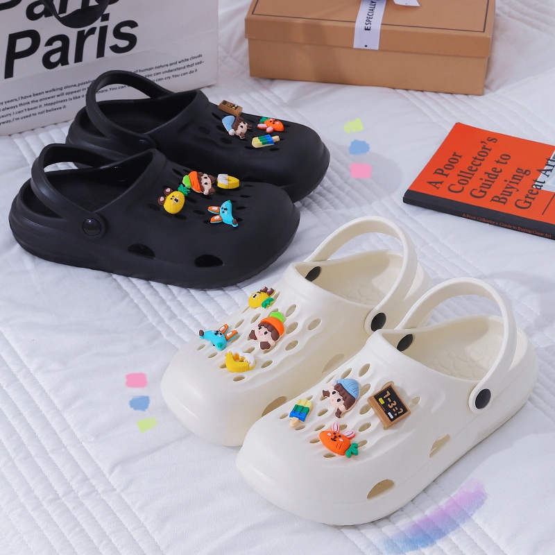 JN Studio  Dép sandal nữ đế bằng Chất Liệu EVA Siêu êm New 2023 Chic Thoải mái Korean Style High quality B21H02D 36Z230909