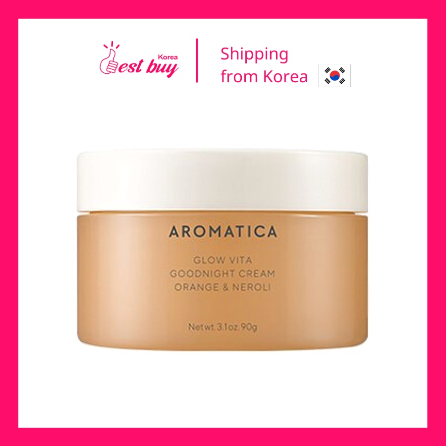 Kem dưỡng tinh dầu hoa cam sáng da ban đêm Aromatica Glow Vita Good Night Cream Orange & Neroli 90g