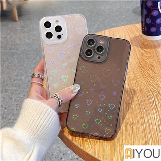 Ốp Điện Thoại Dẻo Màu Laser Họa Tiết Trái Tim Cho iphone 14 Pro Max 12 13 11 Pro Max X XS XR 7 8 Plus SE 2 iphone 13