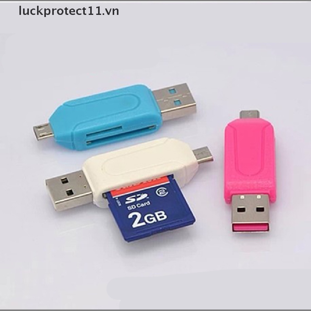 * 3c & Mới * Đầu Đọc Thẻ Nhớ Micro USB OTG TF / SD Cho Điện Thoại.
