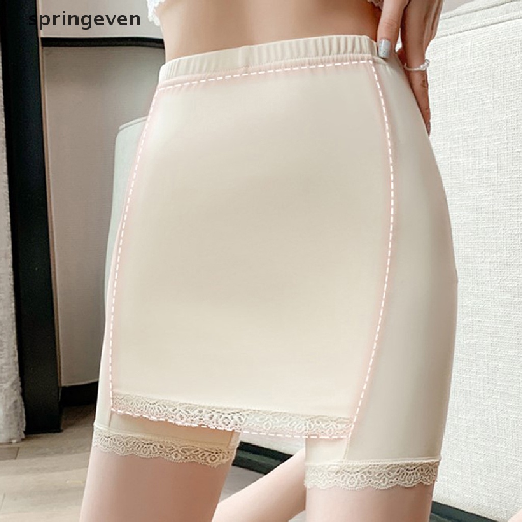 Quần Short An Toàn Lưng Cao Co Giãn Không Đường May Viền Ren Thời Trang Xuân Hè Mới Cho Nữ