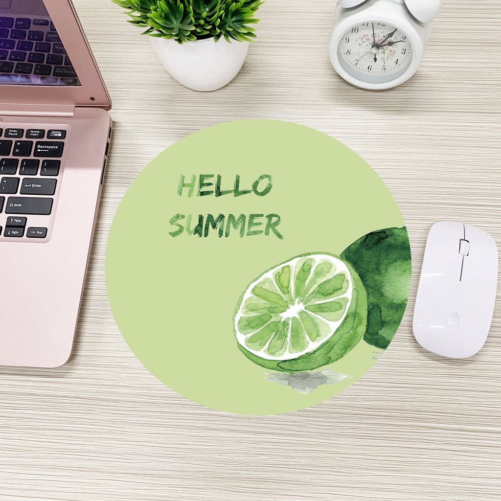 Lót chuột, bàn di chuột hình tròn 20x20cm họa tiết ngộ nghĩnh, cute