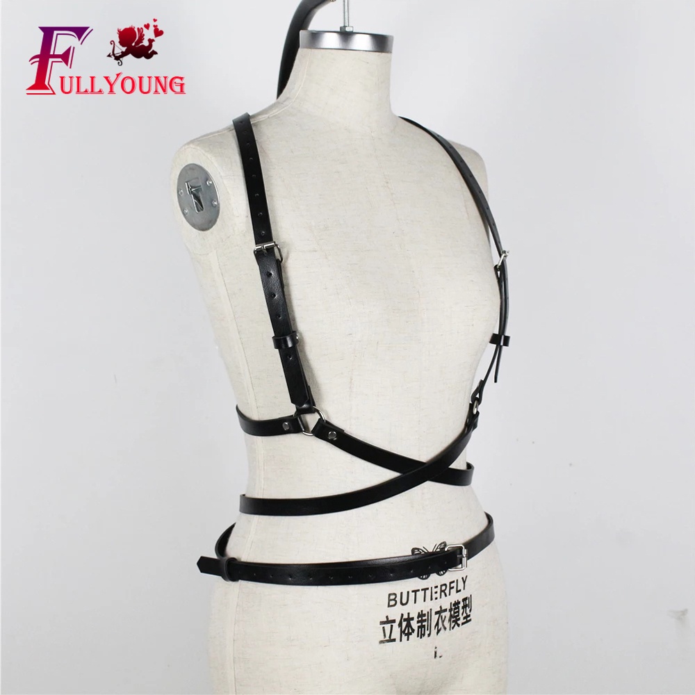 Dây Nịt Da PU Phong Cách Harajuku Punk Harajuku Thời Trang Gợi Cảm Có Thể Điều Chỉnh Cho Nam