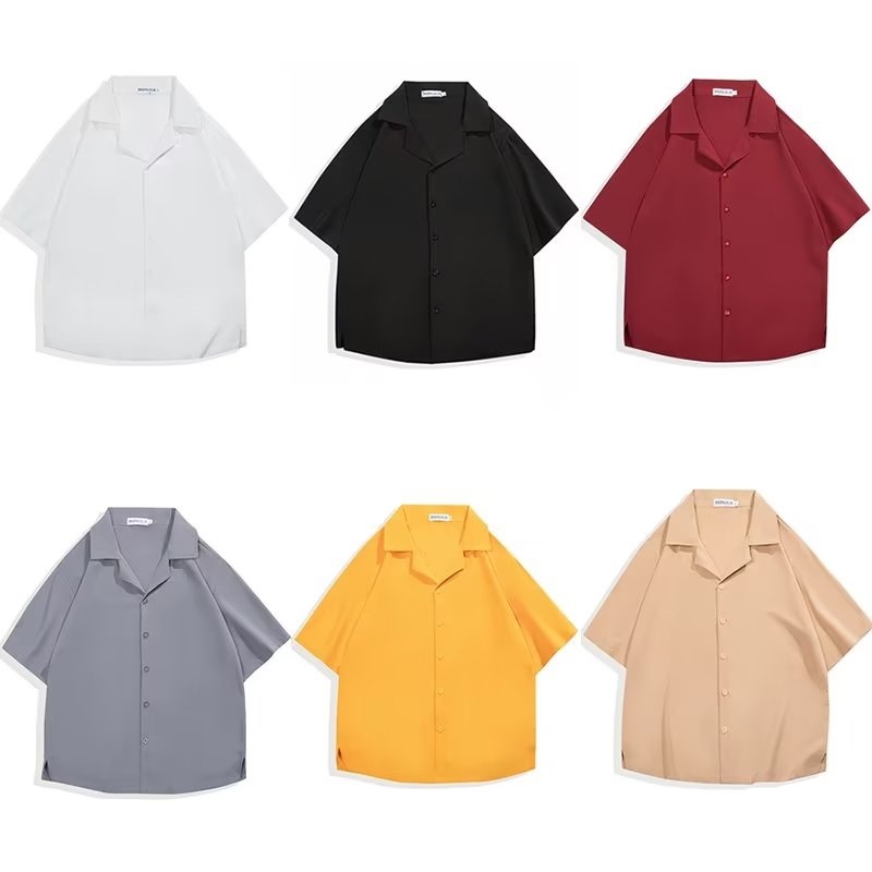 Áo Sơ Mi Ngắn Tay Trơn Màu Thời Trang Chất Lượng Dành Cho Nam / Size M-XXXL