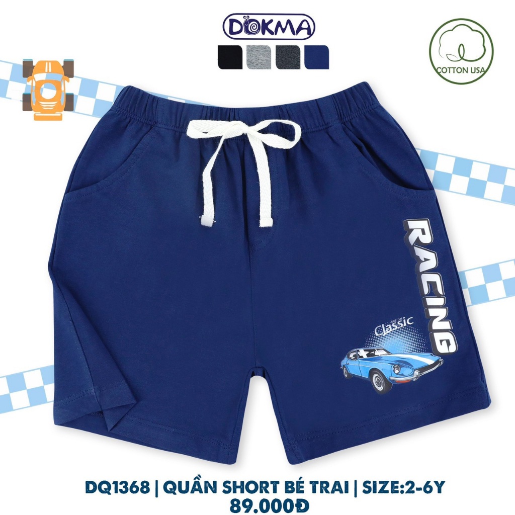 SALE 20% Quần đùi, quần short cotton bé trai Dokma DQ1368