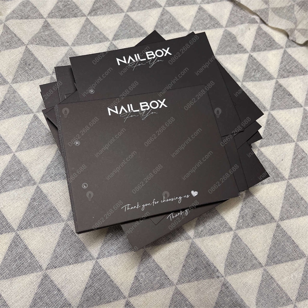 Bìa Giấy Nailbox - Thẻ Nail Box - Giấy Gắn Móng Tay Giả Giá Rẻ - ĐEN 1 MẶT - MS: 105