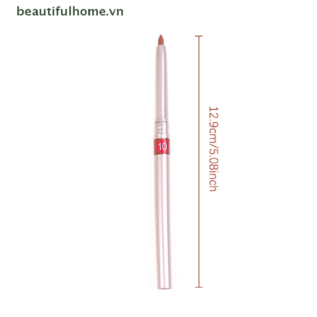 Bút Kẻ Viền Môi 10 Màu Lì Tự Động Xoay Chống Thấm Nước Lâu Trôi