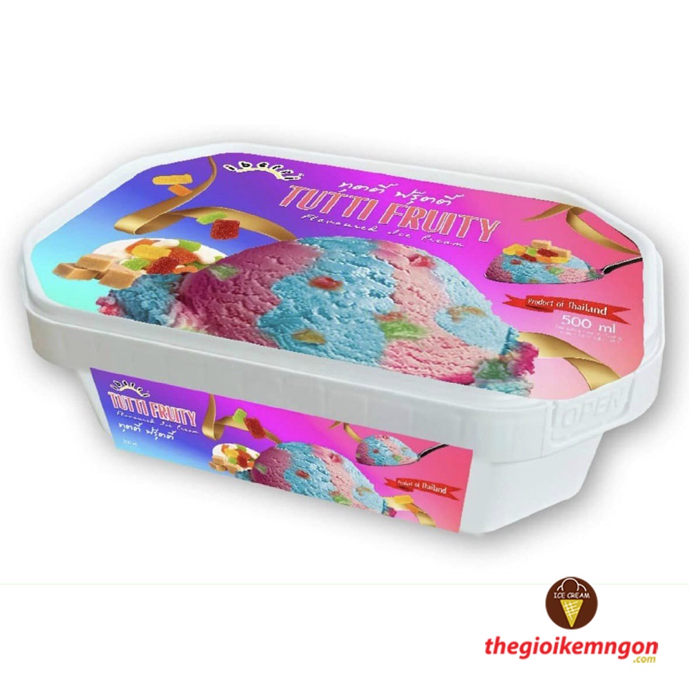 Kem hộp cầu vồng trái cây iberri Tutti Fruity Thái Lan (500ML)