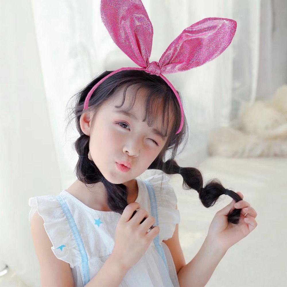 Băng Đô Cài Tóc Hình Tai Thỏ Lấp Lánh Thời Trang Dự Tiệc Cho Nữ