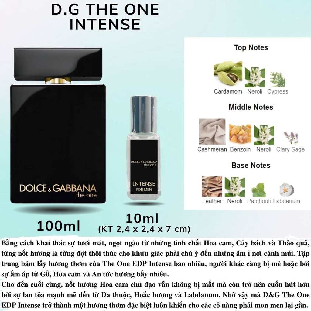 Nước hoa Nam chính hãng - DG The One For Men EDP Intense