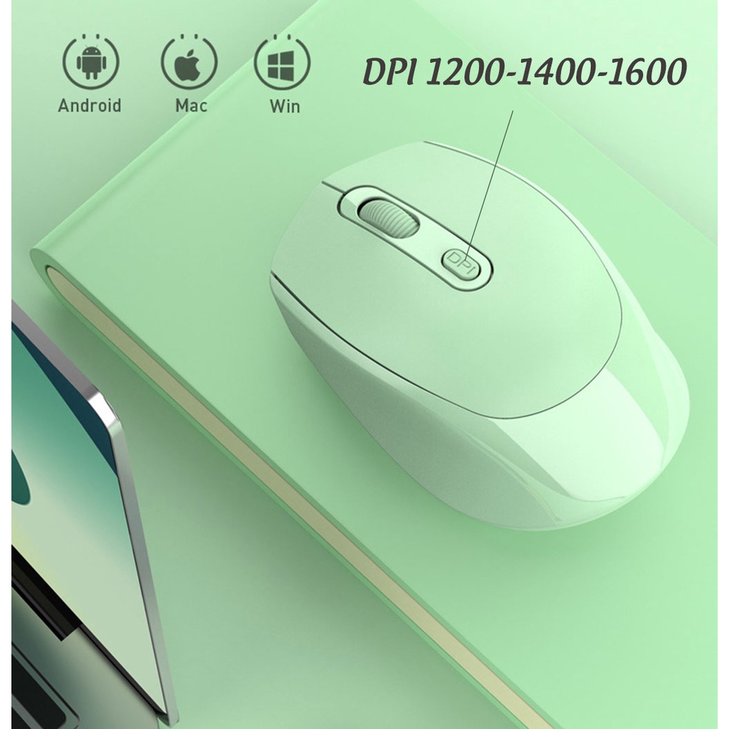 Chuột không dây pin sạc PIX-LINK P100, chống ồn, DPI1600 dùng cho máy tính, laptop, tivi - Chính hãng
