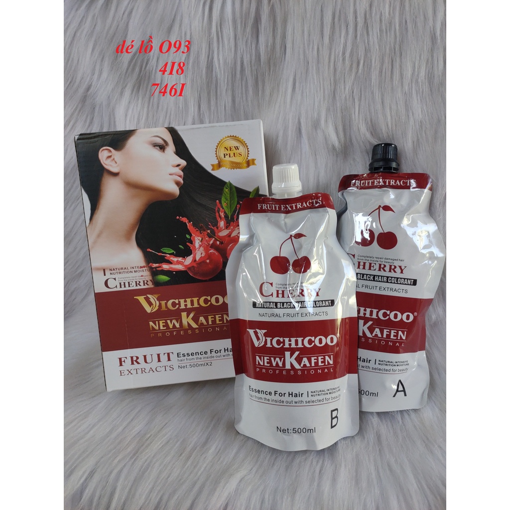 Nhuộm đen phủ được tóc bạc Cherry Newkafen mẫu hạt vỡ không dính da đầu