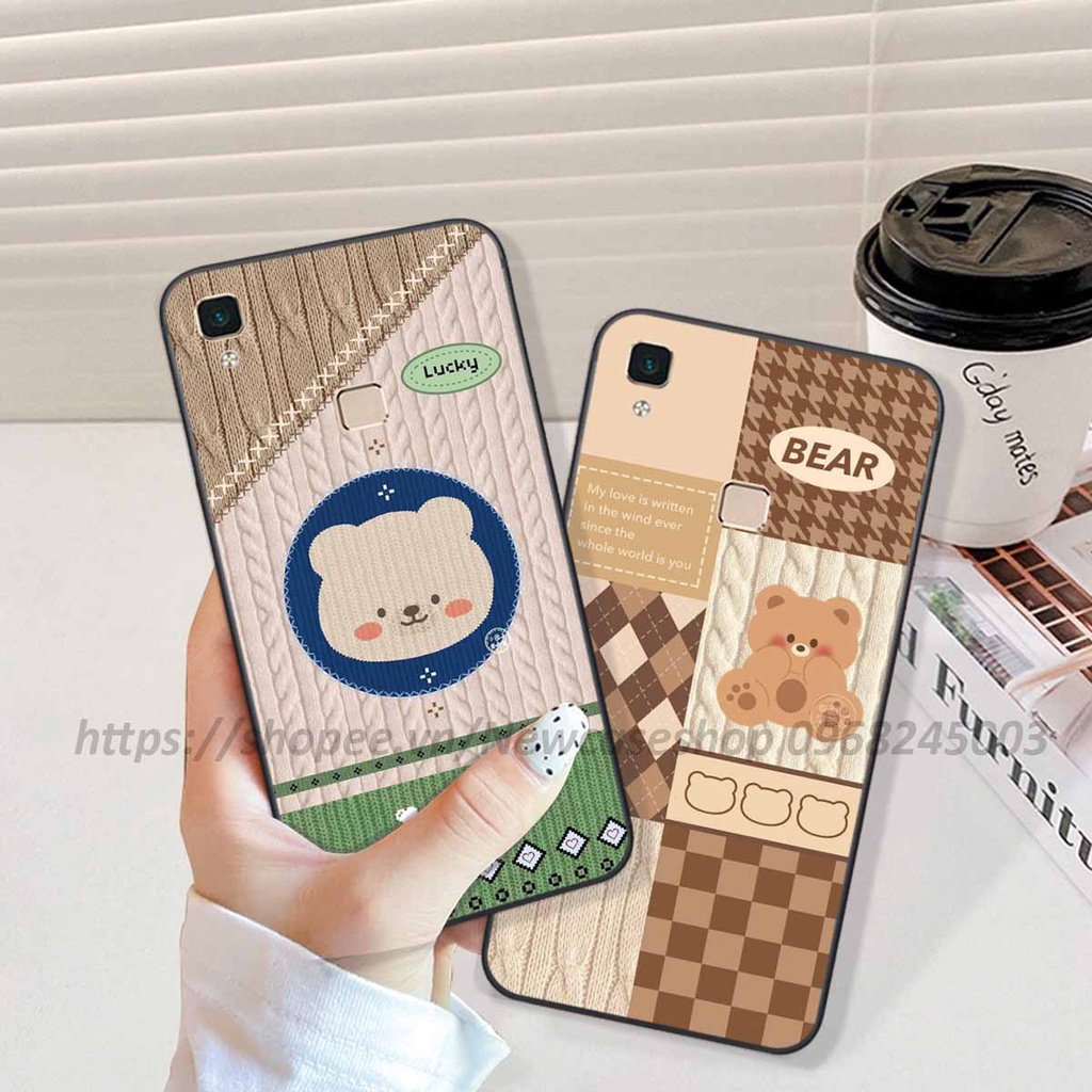 Ốp lưng Vivo V3 / V3 MAX in hình họa tiết len Bear Cute