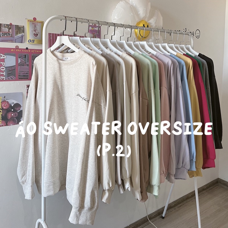ÁO SWEATER OVERSIZE TAY BỒNG SIÊU XINH