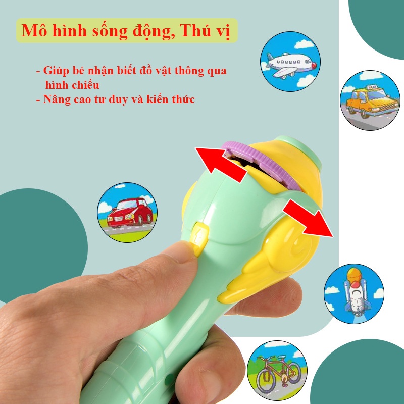Bán Giá Vốn - Đèn pin chiếu (80 hình) cho bé, tăng nhận dạng hình ảnh cho bé, đang bán giá vốn lấy tương tác