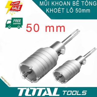 Mũi khoan lỗ bê tông 50mm bộ mũi khoan rút lõi khoan bê tông tường gạch men TOTAL TAC430501