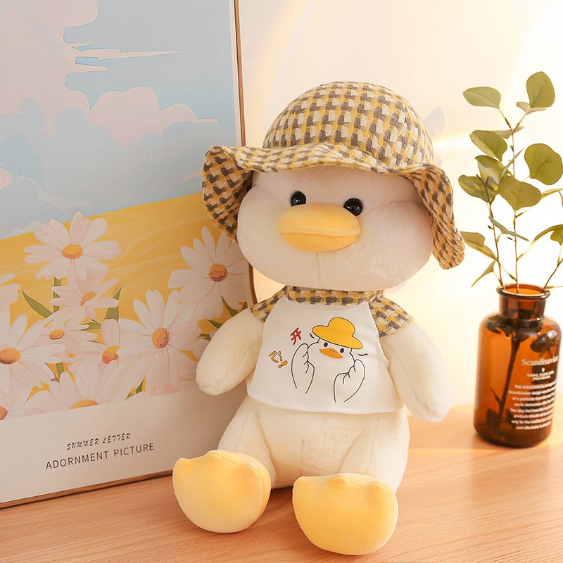 Mới Thú Nhồi Bông Hình Chú Vịt Đội Mũ Dễ Thương