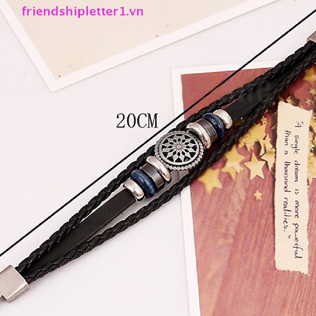 Vòng Tay Da PU Thời Trang Vintage Mặt Hình Vô Cực Phong Cách Punk Cho Nam Và Nữ