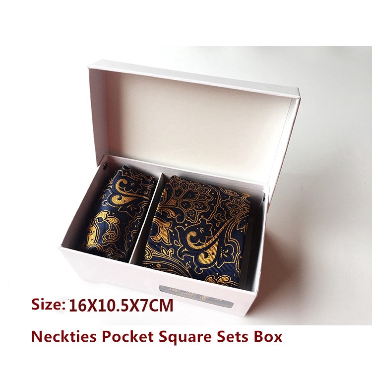 Hộp quà EFAN đựng khăn tay/ cà vạt nơ đơn giản màu trắng đen