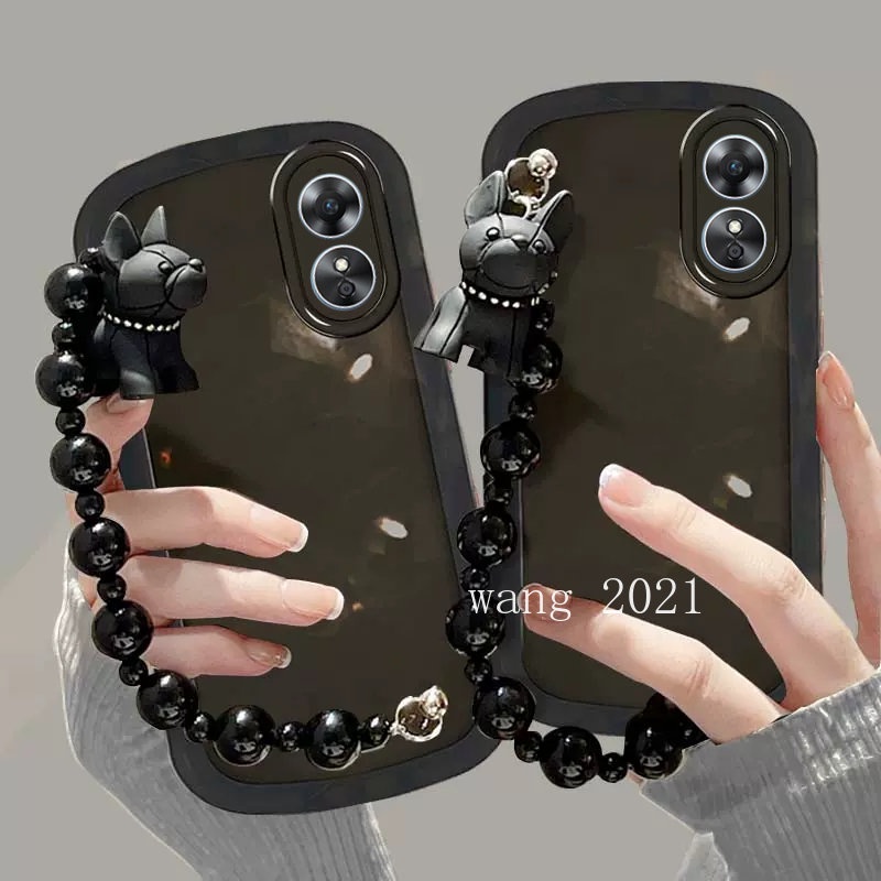 Ốp Điện Thoại Mềm Trong Suốt Màu Trơn Có Vòng Tay & Búp Bê Cho OPPO Reno8 T 5G 4G Reno 8T 8 T 2023