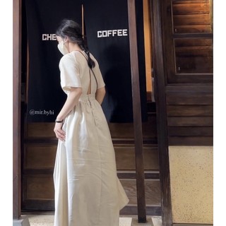 𝐎𝐡𝐢𝐨 𝐝𝐫𝐞𝐬𝐬 | 𝐦𝐢𝐫.𝐛𝐲𝐡𝐢  | Đầm dài hở lưng linen gài nút hàn.