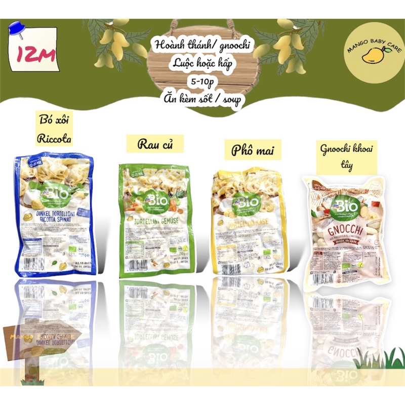 Hoành thánh hữu cơ/ gnoochi cho bé 12m