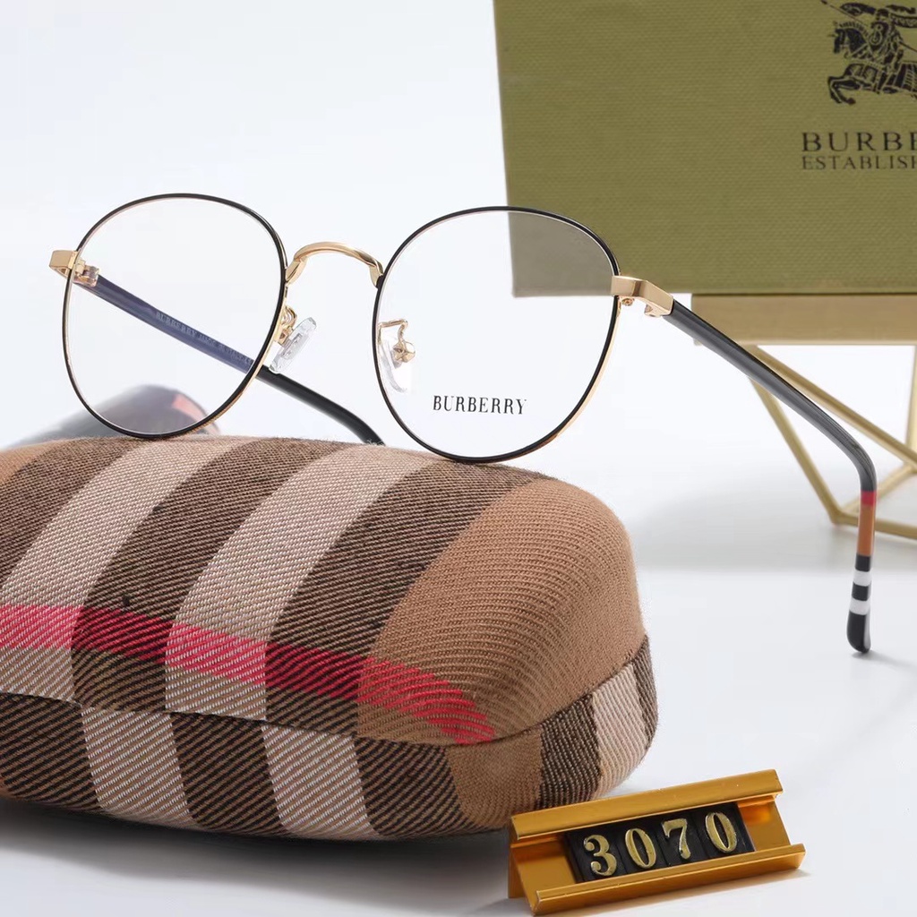 Mắt Kính Râm Burberry 3070 Gọng Tròn Phẳng Thiết Kế Thời Trang Mới Năm 2023 Cho Nam / Nữ