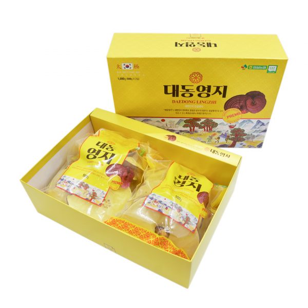 Nấm Linh Chi DAEDONG GINSENG Hàn Quốc 1kg Dạng Hộp 2 Túi x 0.5kg