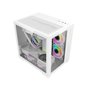 Vỏ Case MIK LV12 MINI ELITE WHITE (Dãy led Argb & Thiết Kế Thông Minh Không Cần Ốc)