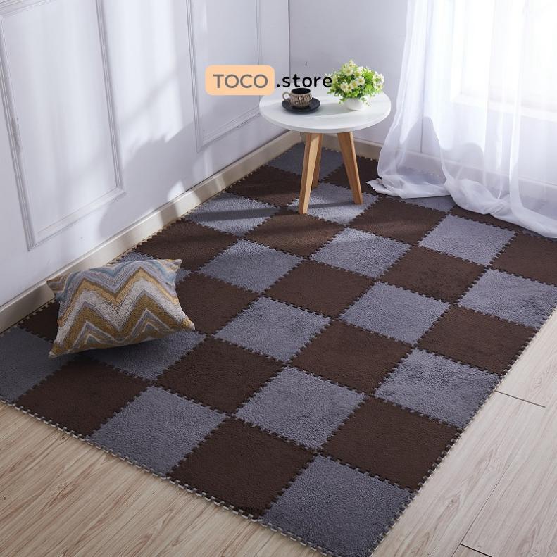Thảm lông trải sàn kích thước 30x30cm combo 20 tấm