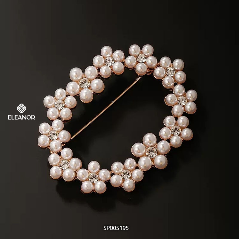 Ghim cài áo nữ Eleanor Accessories vòng hoa ngọc trai nhân tạo phụ kiện trang sức 5195