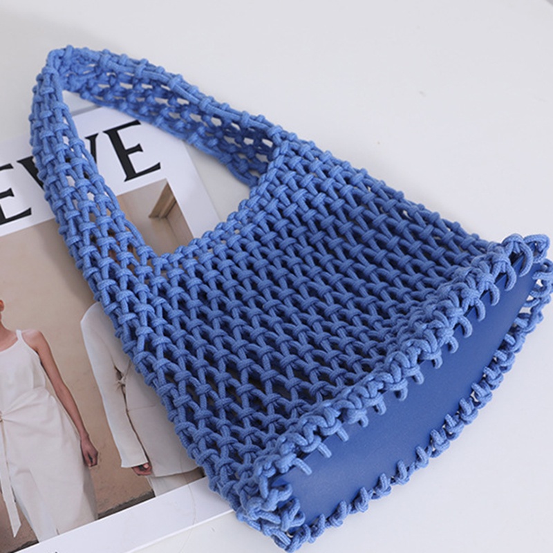 Ielgy Túi Lưới Câu Cá cotton Màu Sắc Kẹo Ngọt Phong Cách Hàn Quốc Cho Nữ