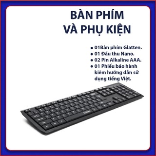 Bàn Phím Không Dây Glatten K-186 (Đen)