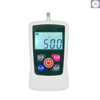 Digital Force Gauge 500N/ 50kg/ 110Lb/ 1760oz Portable Push Pull Force Meter Unit Switchable Backlit Mini Dynamometer with 6 Fixture Heads, Storage Case, Auto Power off