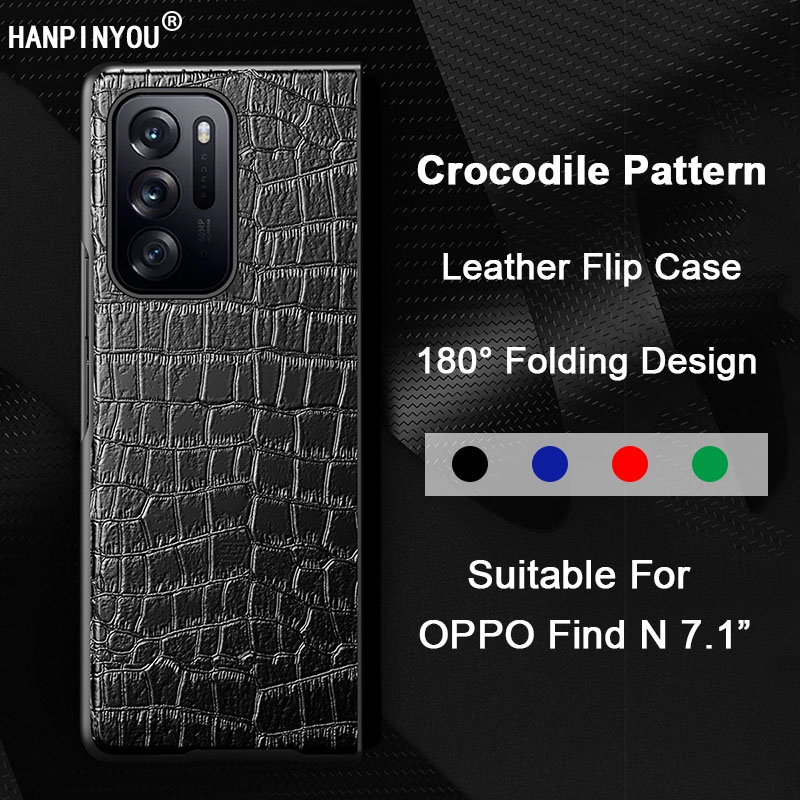 Ốp Điện Thoại Da PU Siêu Mỏng Họa Tiết Da Cá Sấu Chống Dấu Vân Tay Cho OPPO Find N2 Flip N