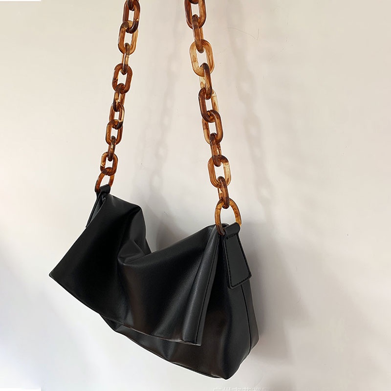 Mischa Túi Đeo Vai Bằng Da PU acrylic Sức Chứa Lớn Thời Trang Đi Làm