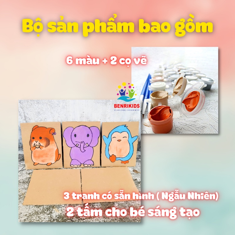 5 Tranh Tô Màu Cho Bé Tặng Kèm Cọ Và Màu Vẽ Benrikids