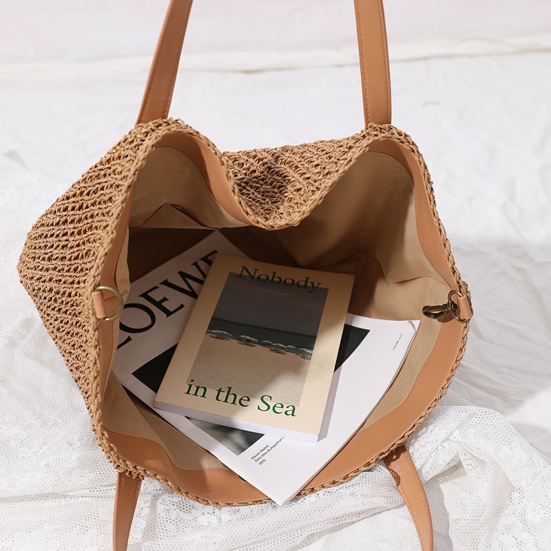 Túi tote Dệt Tay Sức Chứa Lớn Phong Cách Hàn Quốc Dễ Phối Đồ Cho Nữ