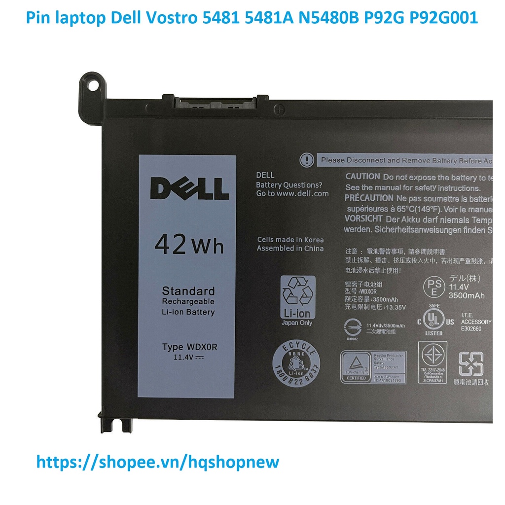 ⚡ Pin laptop Dell Vostro 5481 5481A N5480B P92G P92G001