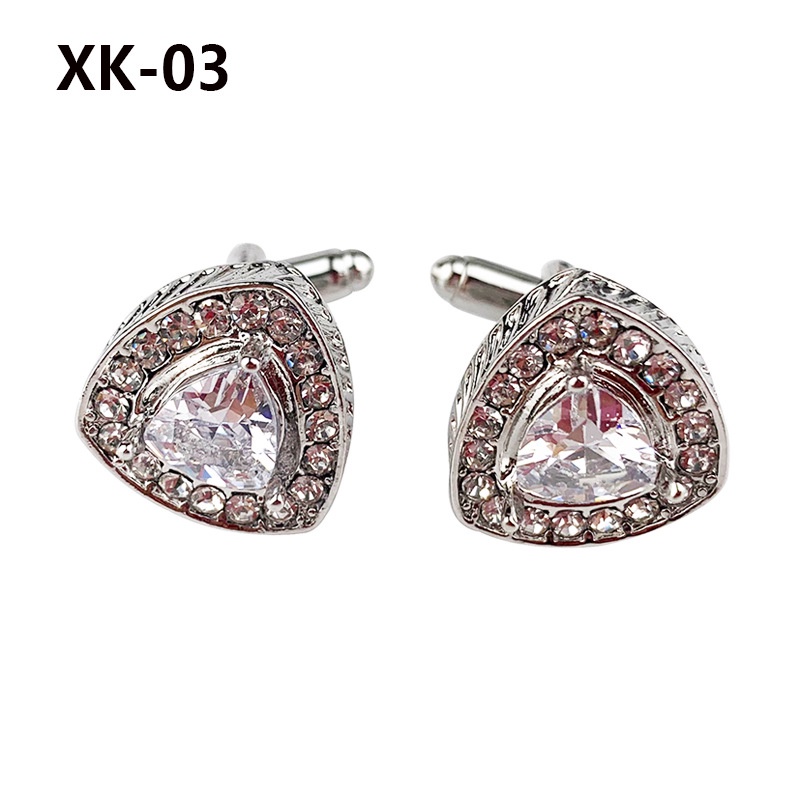 Cặp khuy măng sét EFAN đính đá pha lê xanh sang trọng cho nam