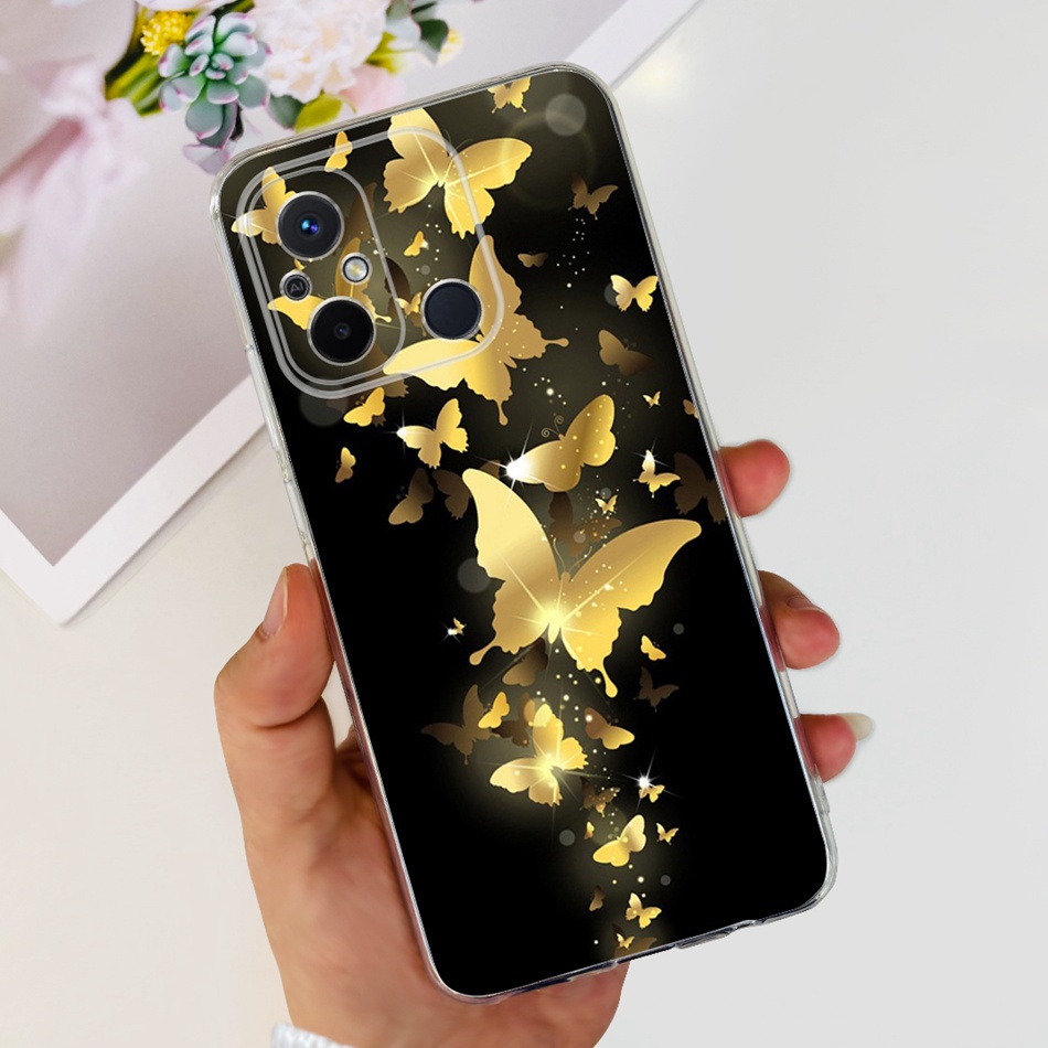 Ốp Điện Thoại TPU Dẻo Họa Tiết Hoạt Hình Mèo & Bướm Dễ Thương Cho Xiaomi Redmi 11A / Redmi 12C 2022 Redmi11A 12C 4G