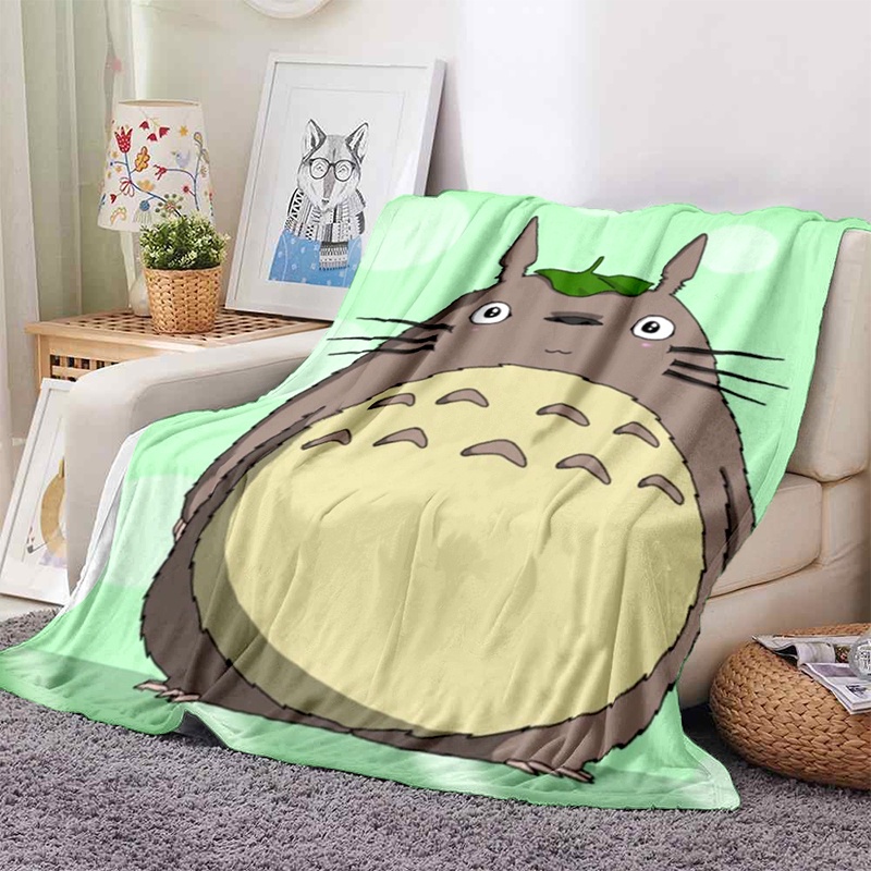 Chăn Mềm Mại Giữ Ấm In Hình Totoro Dễ Thương