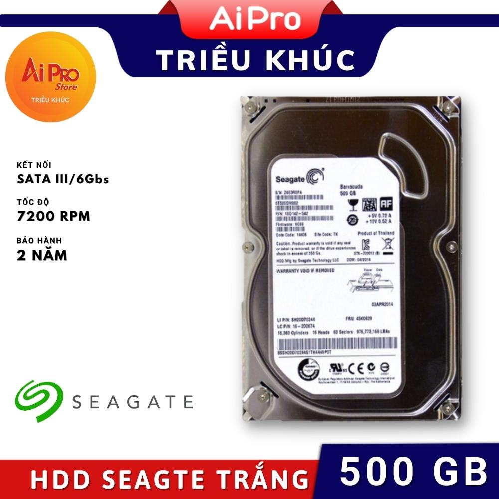 Ổ cứng HDD 500GB Seagate (mặt trắng) - Hàng Chính Hãng - Bảo hành 24 tháng
