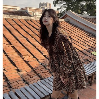 𝗺𝗶𝗲 𝘀𝘁𝘂𝗱𝗶𝗼 - Đầm dài tay phồng dáng rộng vintage
