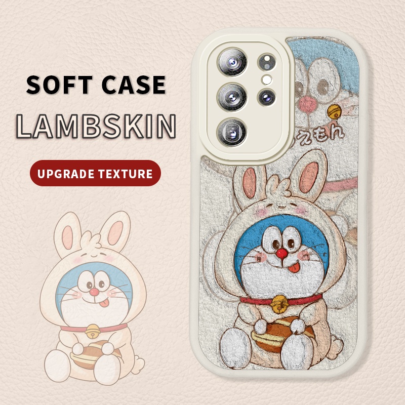 Ốp Điện Thoại Da PU Silicon Mềm Chống Sốc Hình Doraemon Cho Samsung Galaxy S22 Ultra 5G
