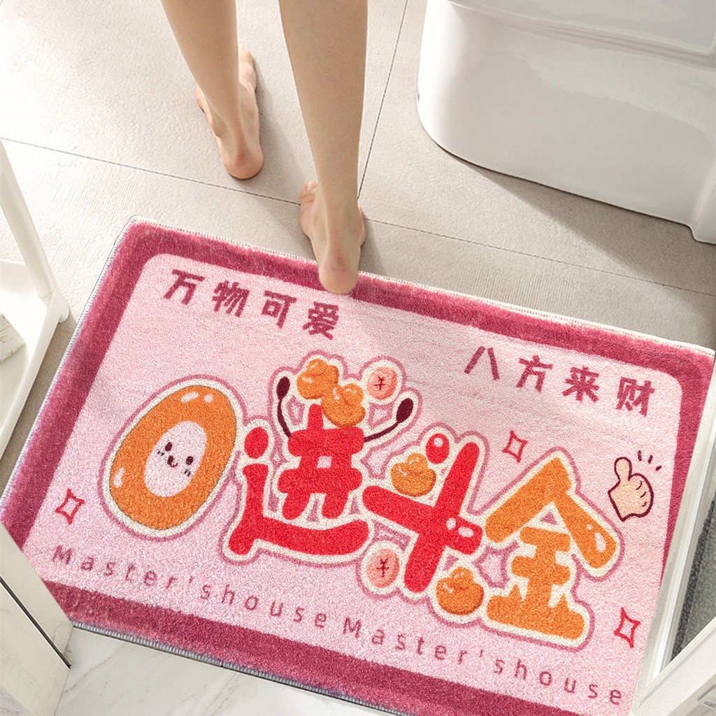 Thảm Lót Sàn Hình Chữ Nhật Thấm Hút Tốt Chống Trượt Nhanh Khô Họa Tiết Hoạt Hình Đáng Yêu