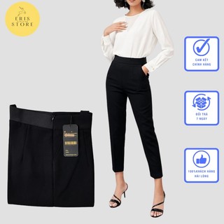 [Ảnh thật] Quần tây nữ ERIS lưng chun cạp cao mặc công sở đi học màu đen