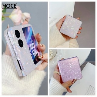 Ốp điện thoại sáng bóng họa tiết vỏ sang trọng HOCE cho OPPO Find N2 / N3 Flip N3flip FindN2Flip Ốp lưng cứng chống sốc
