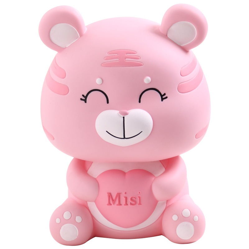 Mới Ống Heo Tiết Kiệm Hình Hổ Sáng Tạo Đáng Yêu Bằng Nhựa Resin Sức Chứa Lớn Dành Cho Trẻ Em